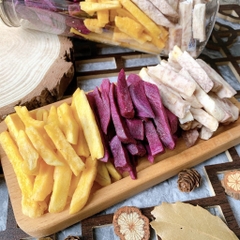 Khoai Sấy Mộc Nguyên Vị Không Đường 400gr - Mix 3 Loại ( Khoai Lang Vàng, Khoai Lang Tím, Khoai Môn)