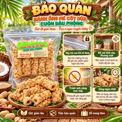 Bánh Ống Mè Cốt Dừa Cuộn Đậu Phộng