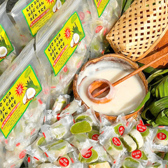 Kẹo Dừa Sáp Non Cuộn Vị Lá Dứa 500gr - Dẻo Mềm, Thơm Ngon Khó Cưỡng