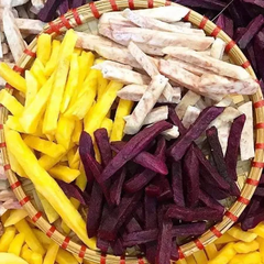 Khoai Sấy Mộc Nguyên Vị Không Đường 400gr - Mix 3 Loại ( Khoai Lang Vàng, Khoai Lang Tím, Khoai Môn)