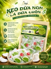 Kẹo Dừa Sáp Non Cuộn Vị Lá Dứa 500gr - Dẻo Mềm, Thơm Ngon Khó Cưỡng