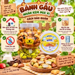 Bánh Gấu Nhân Kem Mix Vị 500gr – Ăn Là Mê, Càng Ăn Càng Thích