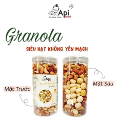 [ COMBO 3 TẶNG 1 ] Ngũ Cốc Granola KHÔNG YẾN MẠCH NƯỚNG MẬT Api Food - 20 HẠT MACCA (Macca, Hạnh Nhân, Óc Chó Vàng, Óc Chó Đỏ, Hạt Điều)