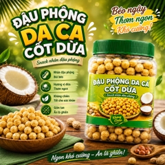 Đậu Phộng Da Cá Nước Cốt Dừa 500gr - Giòn Tan, Béo Thơm, Đậm Vị Tự Nhiên
