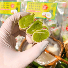 Kẹo Dừa Sáp Non Cuộn Vị Lá Dứa 500gr - Dẻo Mềm, Thơm Ngon Khó Cưỡng