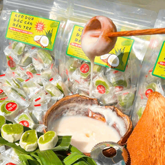 Kẹo Dừa Sáp Non Cuộn Vị Lá Dứa 500gr - Dẻo Mềm, Thơm Ngon Khó Cưỡng