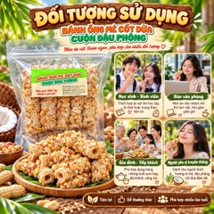 Bánh Ống Mè Cốt Dừa Cuộn Đậu Phộng