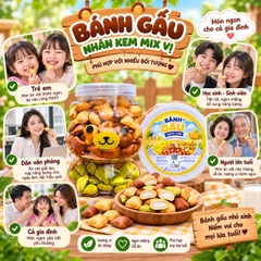 Bánh Gấu Nhân Kem Mix Vị 500gr – Ăn Là Mê, Càng Ăn Càng Thích