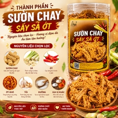 Sườn Chay Sấy Sả Ớt 200gr - Giòn Rụm, Thơm Sả, Cay Nhẹ Đậm Đà
