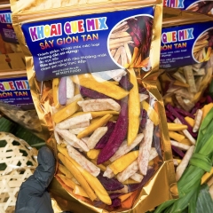 Khoai Sấy Mộc Nguyên Vị Không Đường 400gr - Mix 3 Loại ( Khoai Lang Vàng, Khoai Lang Tím, Khoai Môn)