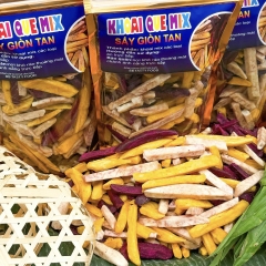 Khoai Sấy Mộc Nguyên Vị Không Đường 400gr - Mix 3 Loại ( Khoai Lang Vàng, Khoai Lang Tím, Khoai Môn)