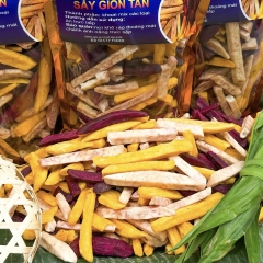 Khoai Sấy Mộc Nguyên Vị Không Đường 400gr - Mix 3 Loại ( Khoai Lang Vàng, Khoai Lang Tím, Khoai Môn)