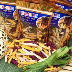 Khoai Sấy Mộc Nguyên Vị Không Đường 400gr - Mix 3 Loại ( Khoai Lang Vàng, Khoai Lang Tím, Khoai Môn)