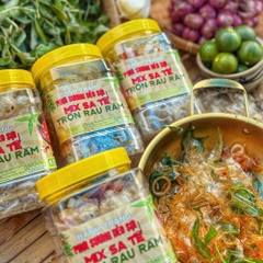 Bánh Tráng Phơi Sương Dẻo Mix Sa Tế Trộn Rau Răm - Ăn Vặt Api Food