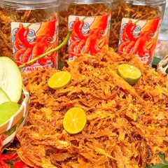 Mực Xé Tỏi Ớt 250gr, Cay Nồng Đậm Đà, Càng Ăn Càng Ghiền