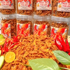 Mực Xé Tỏi Ớt 250gr, Cay Nồng Đậm Đà, Càng Ăn Càng Ghiền