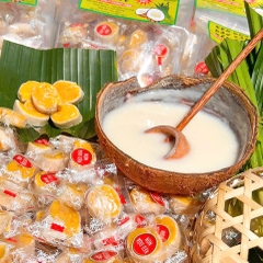 Kẹo Dừa Non Cuộn Sầu Riêng 500gr – Dẻo Mềm Béo Ngậy, Thơm Ngon Tan Chảy Vị Sầu Riêng