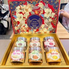 HỘP QUÀ TẾT CAO CẤP – SET 6 LOẠI HẠT DINH DƯỠNG & TRÁI CÂY