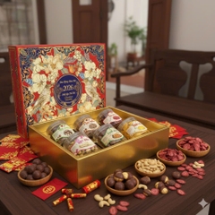 HỘP QUÀ TẾT CAO CẤP – SET 6 LOẠI HẠT DINH DƯỠNG & TRÁI CÂY