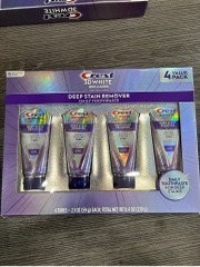 Kem Đánh Răng Crest 3D White Brilliance Deep Stain Remover Ultra White 59g x 4 Tuýp (Value Pack) – Kem Trắng Răng Mỹ