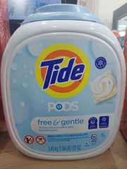 Tide pods Free&gentle Mỹ 3.45kg giặt xả cho da nhạy cảm