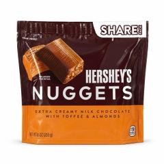Socola Hershey’s Nuggets – Extra Creamy Milk Chocolate with Toffee & Almonds 255g Mỹ