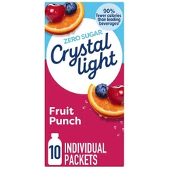 Bột pha nước trái cây Crystal Light Zero Sugar Fruit Punch 10 gói 25,5g Mỹ