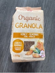 Granola Organic Honey Almonds Thụy Sĩ 375g – Ngũ Cốc Mật Ong Hạnh Nhân