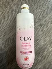 Sữa Tắm Olay Intensity Hydrating Hyaluronic Serum Body Wash Strawberry Fizz 591ml Dưỡng Ẩm Hương Dâu