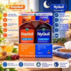 Siro Cảm Cúm Vicks DayQuil & NyQuil Cold & Flu Ngày & Đêm (2 Chai x 354ml) Mỹ