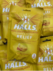 Kẹo Ngậm Halls Honey Lemon Relief (30 viên) Mỹ