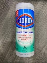 Khăn Lau Khử Khuẩn Clorox Disinfecting Wipes Freshens 35 Tờ 219g – Khử 99.9% Vi Khuẩn & Virus, Hương Chanh Tươi Mát