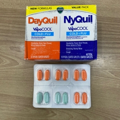Vỉ lẻ Vicks DayQuil & NyQuil VapoCOOL Cảm Cúm Ngày & Đêm 12 Viên – Mỹ