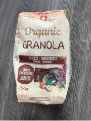 Granola Organic Chocolate Amaranth Thụy Sĩ 375g – Ngũ Cốc Socola Hạt Dền