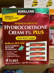 Kem bôi da Kirkland Hydrocortisone Plus Anti-Itch cream (4 Tubes-56g) - Mỹ