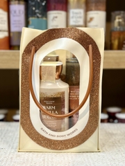 Set 4 Món Bath & Body Works Warm Vanilla Sugar Mỹ – Xịt Thơm, Sữa Tắm, Dưỡng Thể & Kem Dưỡng Da Tay