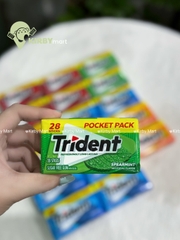 Kẹo cao su Trident Spearmint không đường 28 thanh – Vị bạc hà lục Thái
