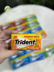 Kẹo cao su Trident Tropical Twist không đường 28 thanh – Vị trái cây nhiệt đới Thái