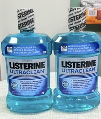 Listerine Ultraclean Cool Mint – Nước súc miệng kháng khuẩn Mỹ 1,5l