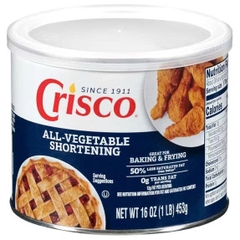 Mỡ Trừu Crisco All-Vegetable Shortening 453g Mỹ – Mỡ thực vật Làm Bánh Chiên Nướng