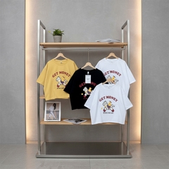 Áo thun QB nữ in chữ GET MONEY hình ngựa hoạt hình form rộng phong cách street style cá tính thời trang B8