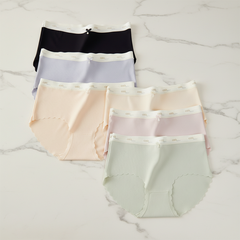 Quần lót nữ QB su gân viền lượn sóng pastel thanh lịch 16E