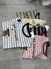 Áo thun QB nữ kẻ sọc in hình The Sunshine form rộng phong cách trẻ trung năng động đáng yêu B8