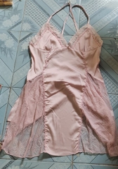 Váy ngủ 2 dấy chéo phối ren 9169 080323-19Y-6-10-245