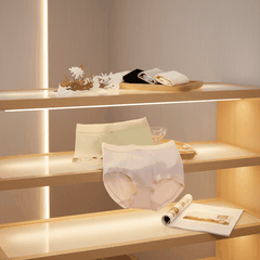 Quần lót nữ QB tăm gân tối giản phối nơ nhỏ phong cách thanh lịch 16E