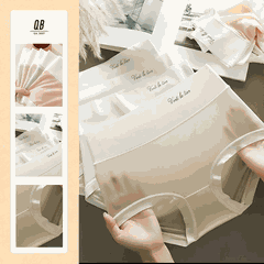 Quần lót nữ QB trơn mỏng cạp phối chữ basic đơn giản 16E