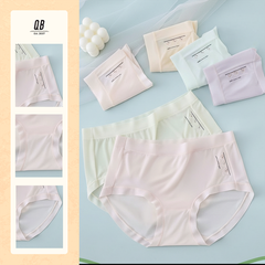 Quần lót nữ QB su lạnh trơn in chữ tối giản thời trang 16E