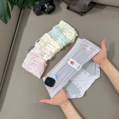 Quần lót nữ QB su lạnh trơn in chữ tối giản thời trang 16E