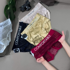 Quần lót ren nữ QB hoa nổi cạp chữ COMFORTABLE 16E