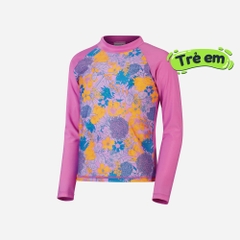 Áo Bơi Chống Nắng Bé Gái Long Sleeve Printed Panel - Hồng
